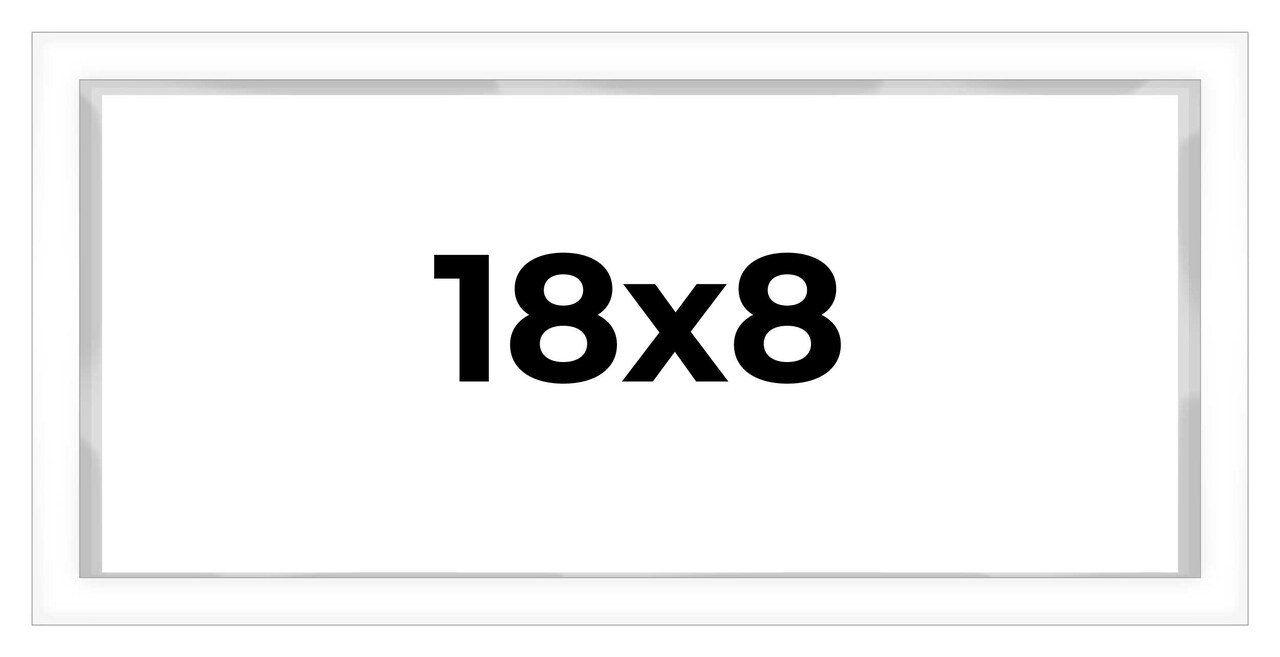 Panoramic Shadow Box 3/4" Depth White Picture Frame - UV Acrylic, Backing, Hanging Hardware